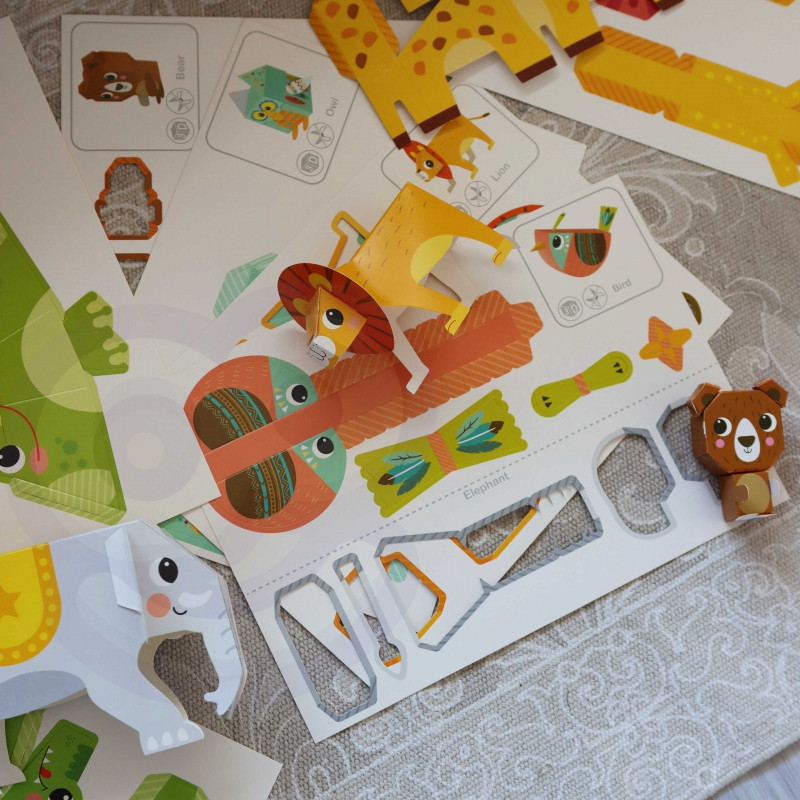 WOOPIE ART&FUN Набор для творчества «Сделай сам» 3D-оригами: 10 животных