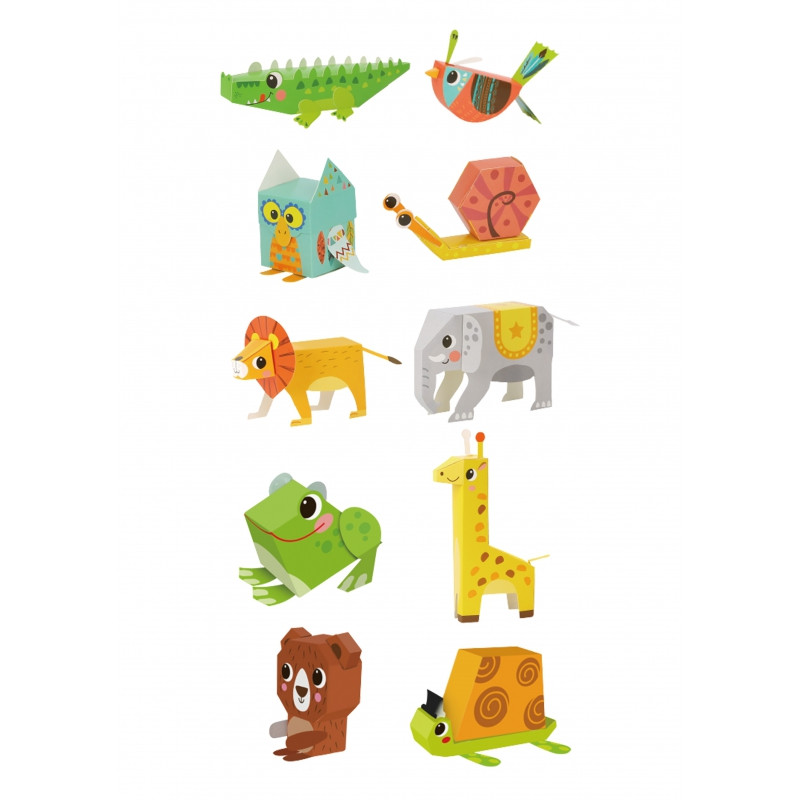 WOOPIE ART&FUN Набор для творчества «Сделай сам» 3D-оригами: 10 животных