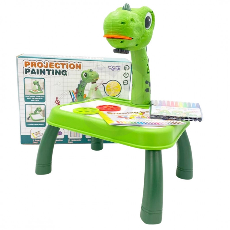 WOOPIE piešimo lentos dinozaurų projektorius + žymekliai