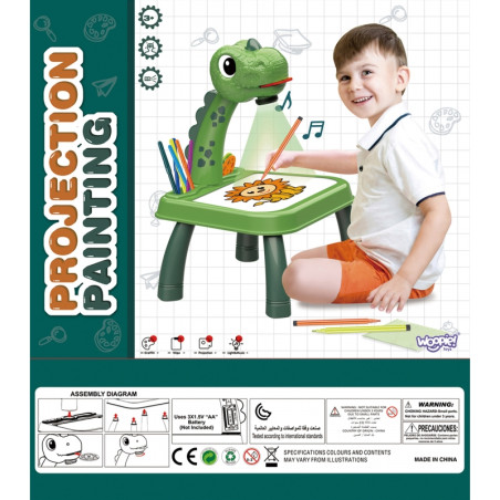 WOOPIE piešimo lentos dinozaurų projektorius + žymekliai WOOPIE piešimo lentos dinozaurų projektorius + žymekliai