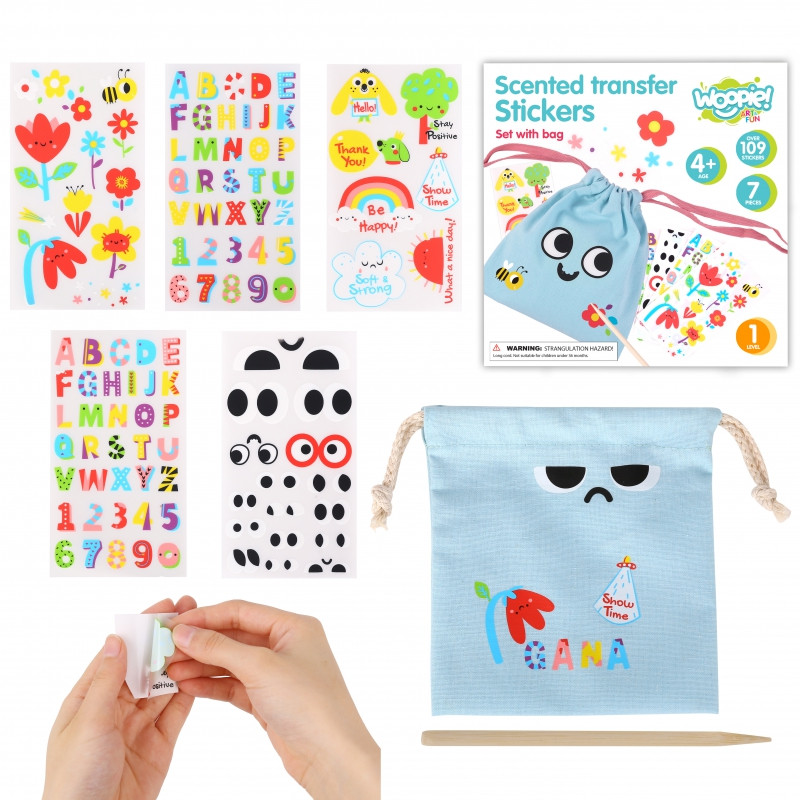 WOOPIE ART&FUN Kūrybinis magijos maišelių rinkinys + dekoravimo lipdukai daugiau nei 109 vnt. (RINKINYS IŠ 10 VNT.)