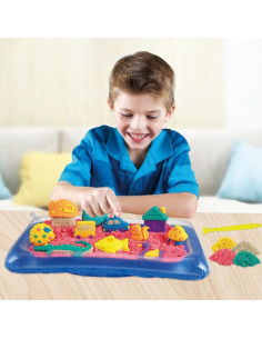 WOOPIE kinetinis smėlis 0,8 kg rinkinys krepšelyje su formomis + / 2