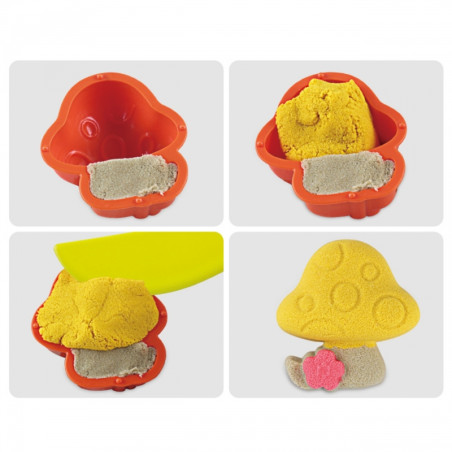 WOOPIE kinetinis smėlis 0,8 kg rinkinys krepšelyje su formomis + / WOOPIE kinetinis smėlis 0,8 kg rinkinys krepšelyje su formomis + /