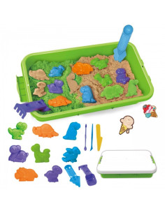 WOOPIE Кинетический песок 1,5 кг XXL Набор ZOO Safari Стол с формочками 2