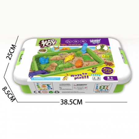 WOOPIE Piasek Kinetyczny 1,5 kg Zestaw XXL ZOO Safari Stolik z Foremkami WOOPIE Piasek Kinetyczny 1,5 kg Zestaw XXL ZOO Safari Stolik z Foremkami