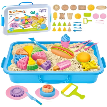 WOOPIE Kinetic Sand 6 spalvų 1,2 kg komplektas Restorano kavos staliukas su formelėmis WOOPIE Kinetic Sand 6 spalvų 1,2 kg komplektas Restorano kavos staliukas su formelėmis