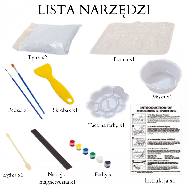 WOOPIE "pasidaryk pats" dažų kūrybinis rinkinys Padarykite gipso liejimo figūrėles ir dažus - Space Kit