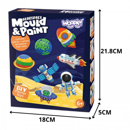 WOOPIE "pasidaryk pats" dažų kūrybinis rinkinys Padarykite gipso liejimo figūrėles ir dažus - Space Kit WOOPIE "pasidaryk pats" dažų kūrybinis rinkinys Padarykite gipso liejimo figūrėles ir dažus - Space Kit