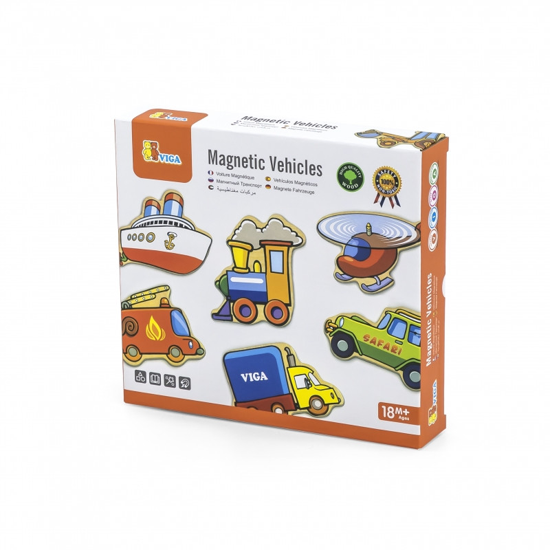 Набор деревянных магнитов для машин VIGA