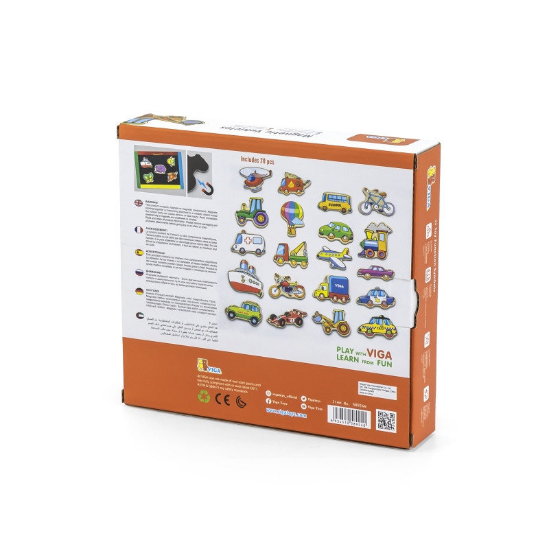 Набор деревянных магнитов для машин VIGA