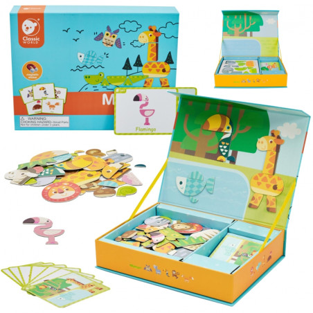 CLASSIC WORLD Магнитный пазл Животные Настольные кубики Пазл для развития памяти 60 шт.