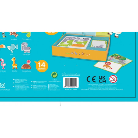 CLASSIC WORLD Магнитный пазл Животные Настольные кубики Пазл для развития памяти 60 шт.