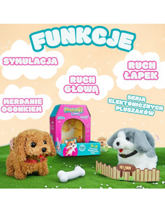 WOOPIE Piesek Interaktywny Pluszak z Kością Pudel Husky 2