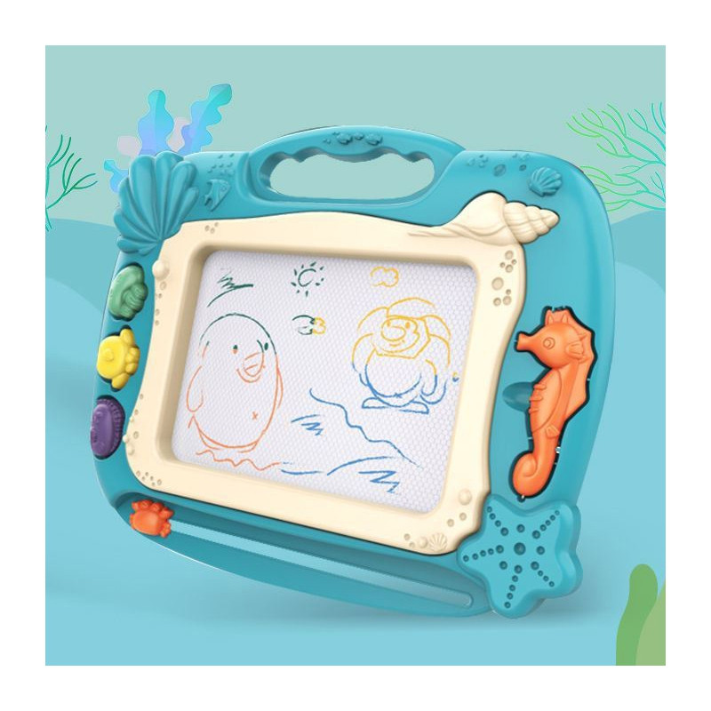 Магнитная маркерная доска WOOPIE с цветными штампами, тема океана, зелёная