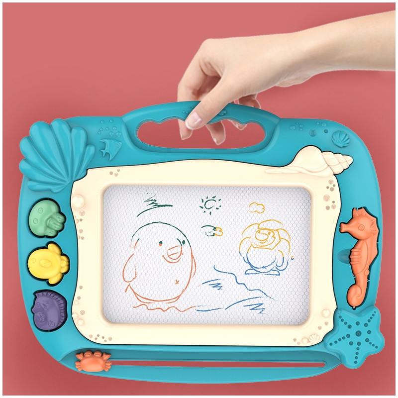 Магнитная маркерная доска WOOPIE с цветными штампами, тема океана, зелёная