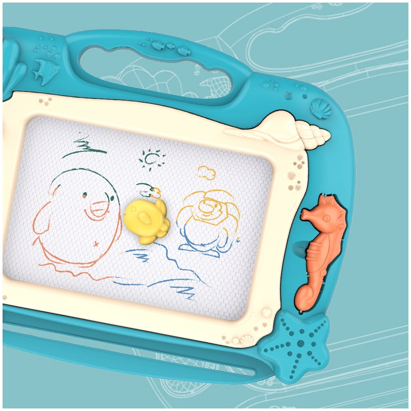 Магнитная маркерная доска WOOPIE с цветными штампами, тема океана, зелёная