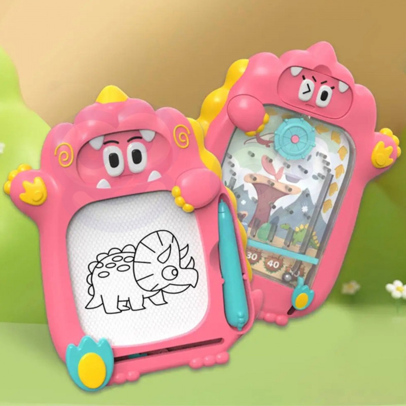 WOOPIE Znikopy Магнитная доска 2-в-1 Аркадная игра Pinball Flipper Розовый