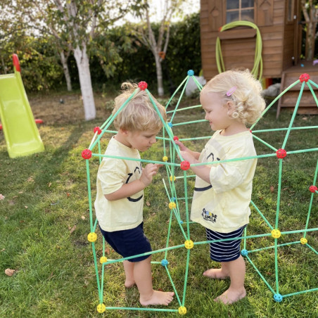 WOOPIE Big Blocks Construction Tent Set Straws Tubes 128 pcs.