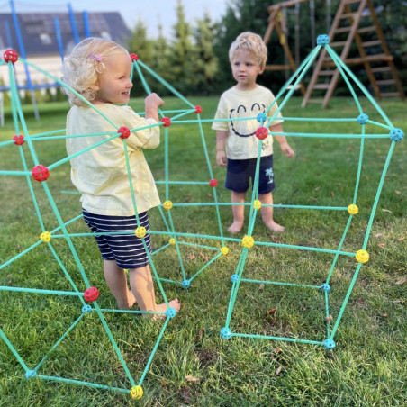 WOOPIE Didelių statybinių blokų palapinės šiaudelių vamzdžių rinkinys 128 vnt. WOOPIE Didelių statybinių blokų palapinės šiaudelių vamzdžių rinkinys 128 vnt.