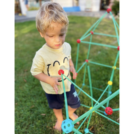 WOOPIE Big Blocks Construction Tent Set Straws Tubes 128 pcs.