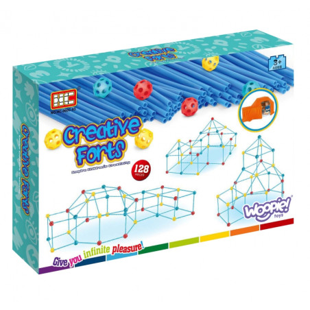 WOOPIE Big Blocks Construction Tent Set Straws Tubes 128 pcs.