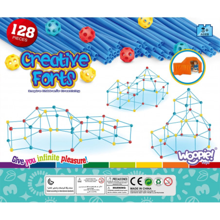 WOOPIE Big Blocks Construction Tent Set Straws Tubes 128 pcs.