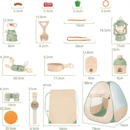WOOPIE Discovery Little Explorer Set XXL stovyklavimo palapinė bivakui 15 vnt. WOOPIE Discovery Little Explorer Set XXL stovyklavimo palapinė bivakui 15 vnt.
