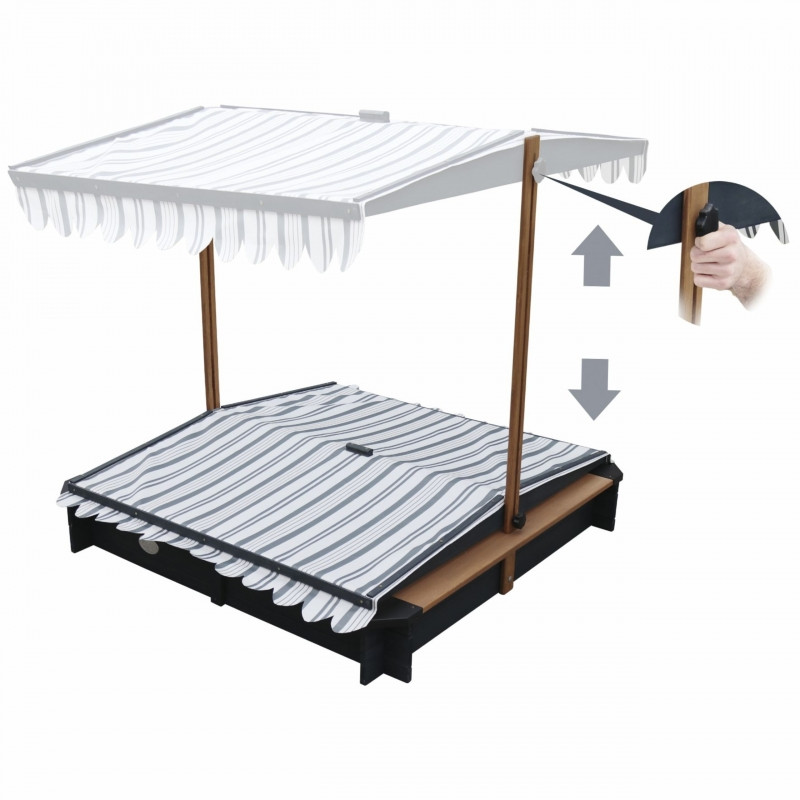 Деревянная песочница AXI с крышей и скамейками