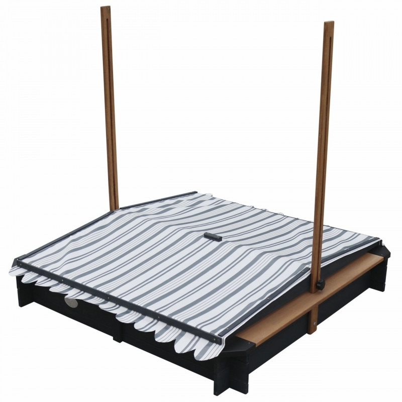 Деревянная песочница AXI с крышей и скамейками