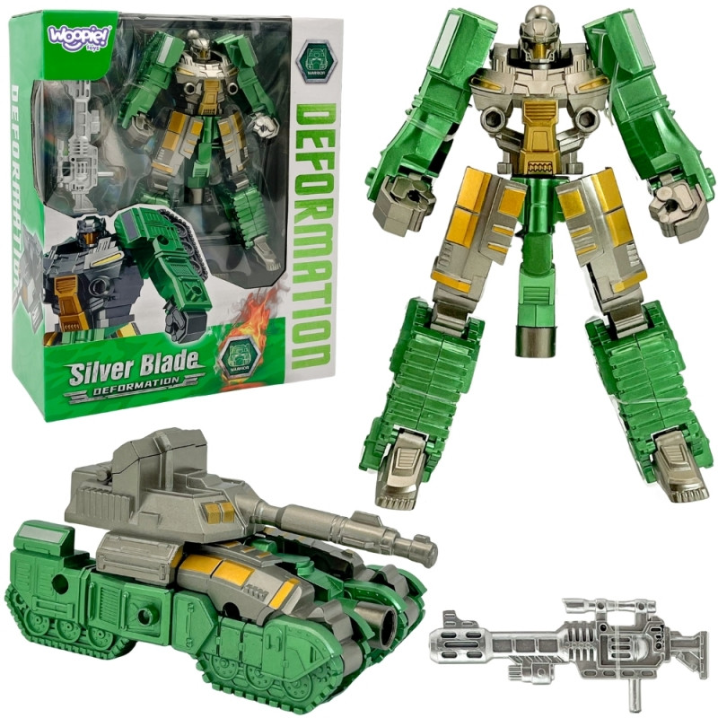 WOOPIE transformuojantis robotas SILVER BLADE 2 in1 tankas