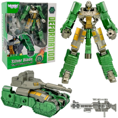 WOOPIE transformuojantis robotas SILVER BLADE 2 in1 tankas WOOPIE transformuojantis robotas SILVER BLADE 2 in1 tankas