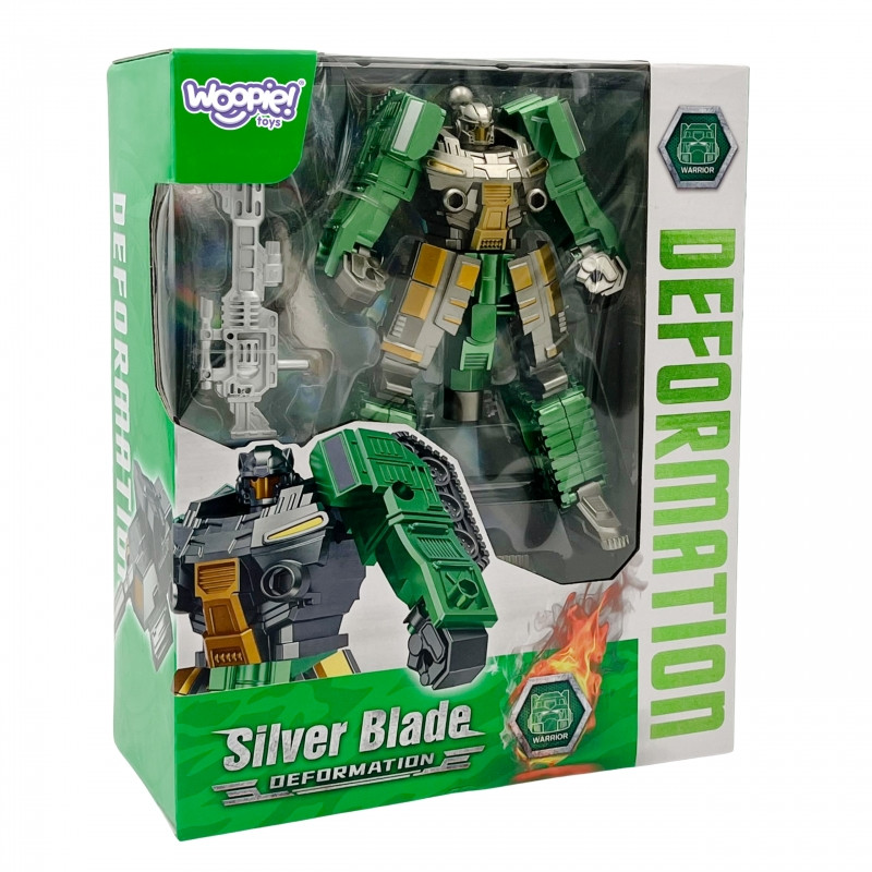 WOOPIE transformuojantis robotas SILVER BLADE 2 in1 tankas