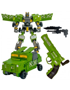 WOOPIE 3-в-1: трансформирующийся робот-боевой автомобиль и пусковая установка для дротиков, зеленый