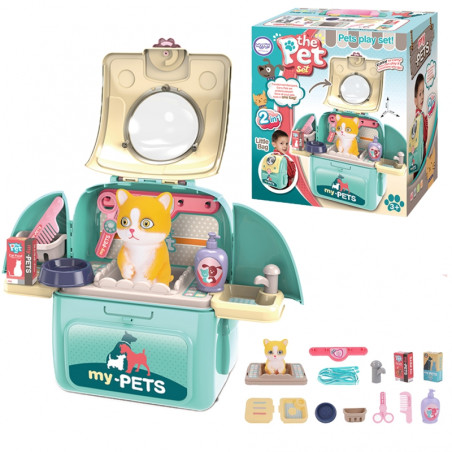 WOOPIE Kitten nešiojamas grožio salonas 2in1 kuprinės transporteryje WOOPIE Kitten nešiojamas grožio salonas 2in1 kuprinės transporteryje