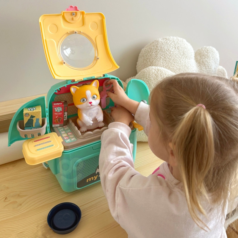 WOOPIE Kitten nešiojamas grožio salonas 2in1 kuprinės transporteryje