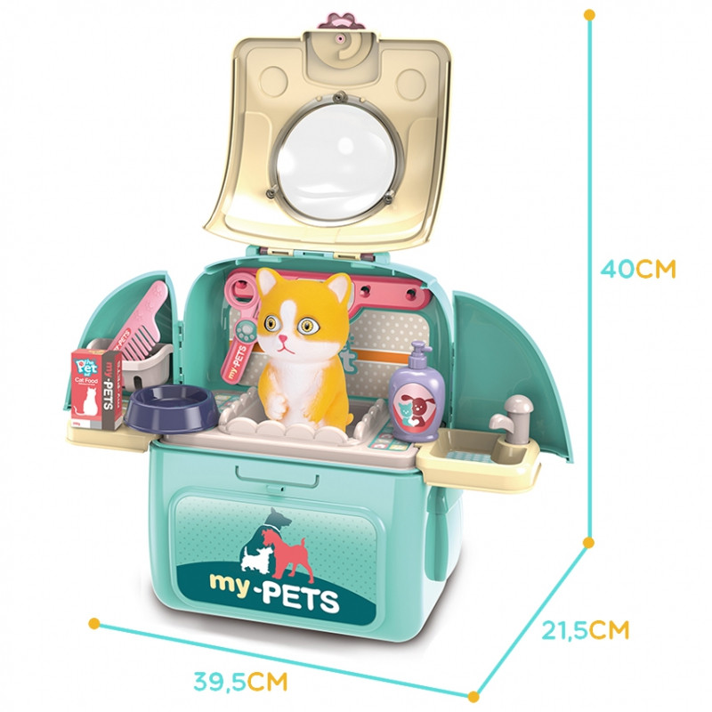 WOOPIE Kitten nešiojamas grožio salonas 2in1 kuprinės transporteryje