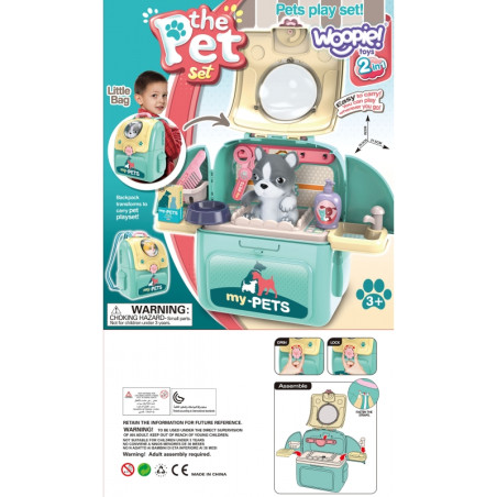 WOOPIE Kitten nešiojamas grožio salonas 2in1 kuprinės transporteryje WOOPIE Kitten nešiojamas grožio salonas 2in1 kuprinės transporteryje