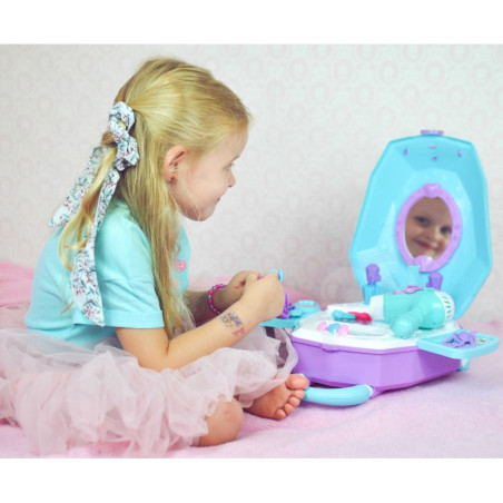 WOOPIE tualetinis staliukas mergaitėms 2in1 grožio salonas lagamine WOOPIE tualetinis staliukas mergaitėms 2in1 grožio salonas lagamine