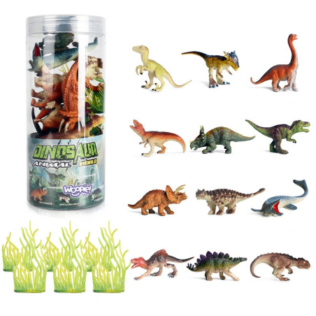 WOOPIE dinozaurų figūrėlių rinkinys 18 vnt. - 2 versija WOOPIE dinozaurų figūrėlių rinkinys 18 vnt. - 2 versija