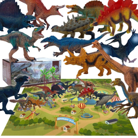 WOOPIE dinozaurų figūrėlių rinkinys XL + kilimėlis WOOPIE dinozaurų figūrėlių rinkinys XL + kilimėlis