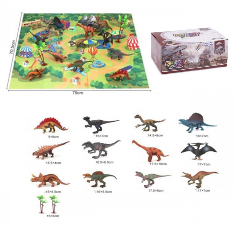 WOOPIE dinozaurų figūrėlių rinkinys XL + kilimėlis
