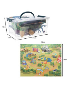 Набор фигурок динозавров WOOPIE (16 шт.) + коврик + сундук 2