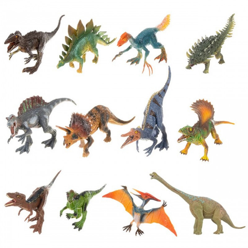 WOOPIE didelis XXL dinozaurų figūrėlių rinkinys + kilimėlis "Priešistorinis pasaulis"