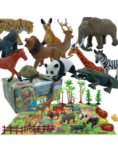 WOOPIE Safari figūrėlių rinkinys + kilimėlis 24 vnt.