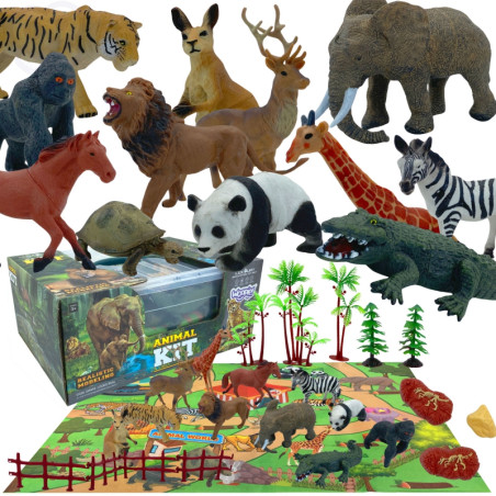 WOOPIE Safari figūrėlių rinkinys + kilimėlis 24 vnt. WOOPIE Safari figūrėlių rinkinys + kilimėlis 24 vnt.