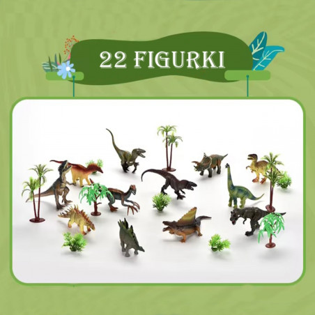 WOOPIE Dinozaurų parko rinkinys Figūrėlės + kilimėlis ir priedai 23 vnt. WOOPIE Dinozaurų parko rinkinys Figūrėlės + kilimėlis ir priedai 23 vnt.