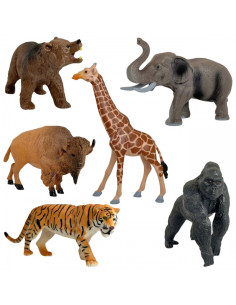 WOOPIE didelių laukinių gyvūnų figūrėlių rinkinys + kilimėlis ir priedai 23 vnt. 2