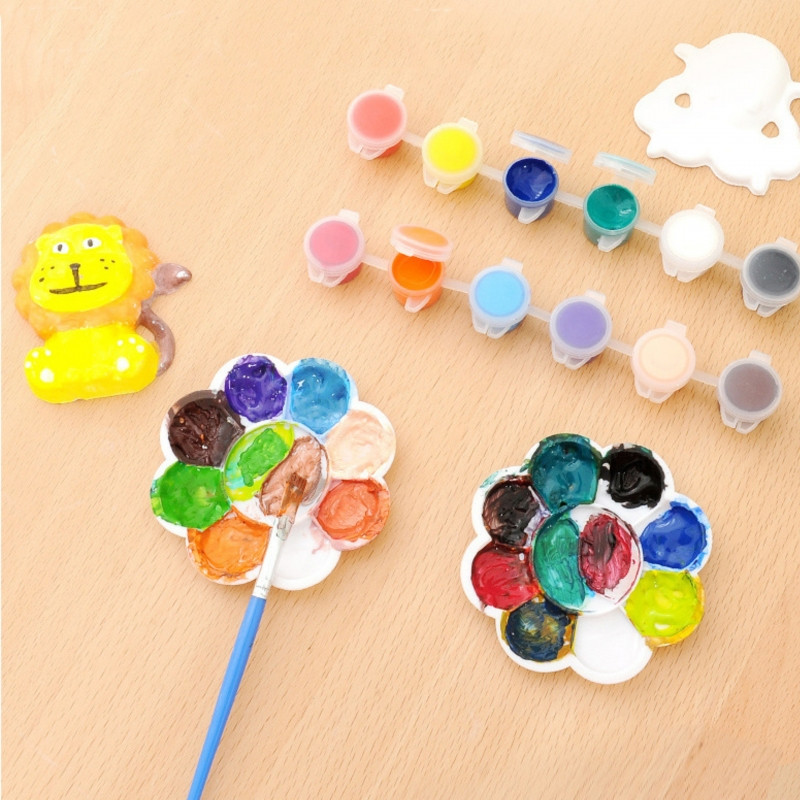 WOOPIE Zestaw Kreatywny z Farbami DIY Zrób Odlewy Gipsowe Figurki i Pomaluj - Zestaw Zwierzątka