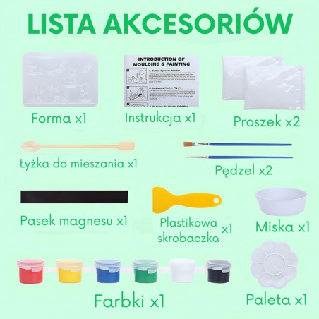 WOOPIE „pasidaryk pats“ rinkinys – gipso figūrėlių gamyba ir dažymas – gyvūnų rinkinys WOOPIE „pasidaryk pats“ rinkinys – gipso figūrėlių gamyba ir dažymas – gyvūnų rinkinys