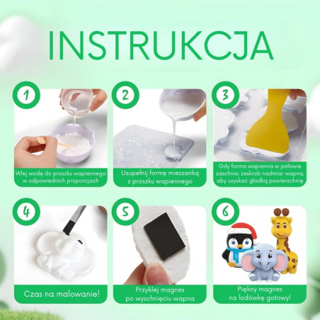 WOOPIE Zestaw Kreatywny z Farbami DIY Zrób Odlewy Gipsowe Figurki i Pomaluj - Zestaw Zwierzątka